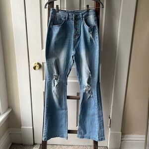 Classic Blue Distressed Women's Jeans